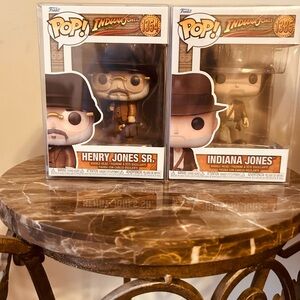 Funko Pop! Indiana Jones #1385 & Henry Jones Sr. #1354 Vinyl Figures Movies
